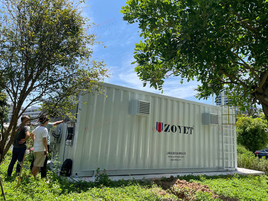 ตู้คอนเทนเนอร์เก็บแบตเตอรี่แบบปรับแต่งได้ สีขาว